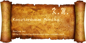 Kesztenbaum Mónika névjegykártya